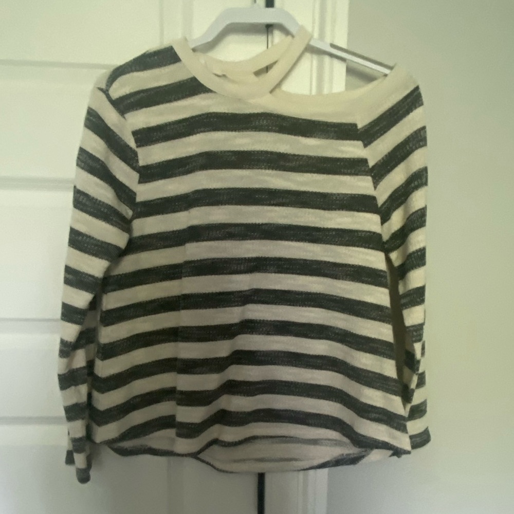 Jack by BB Dakota striped one shoulder/asymmetrical sweater